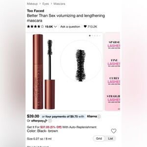Too Faced Better Than Sex Mascara - Chocolate